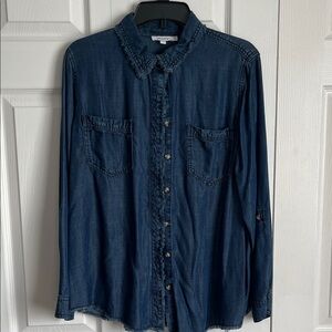 Chico’s Blue Denim Button-Up Shirt Size 2.5
